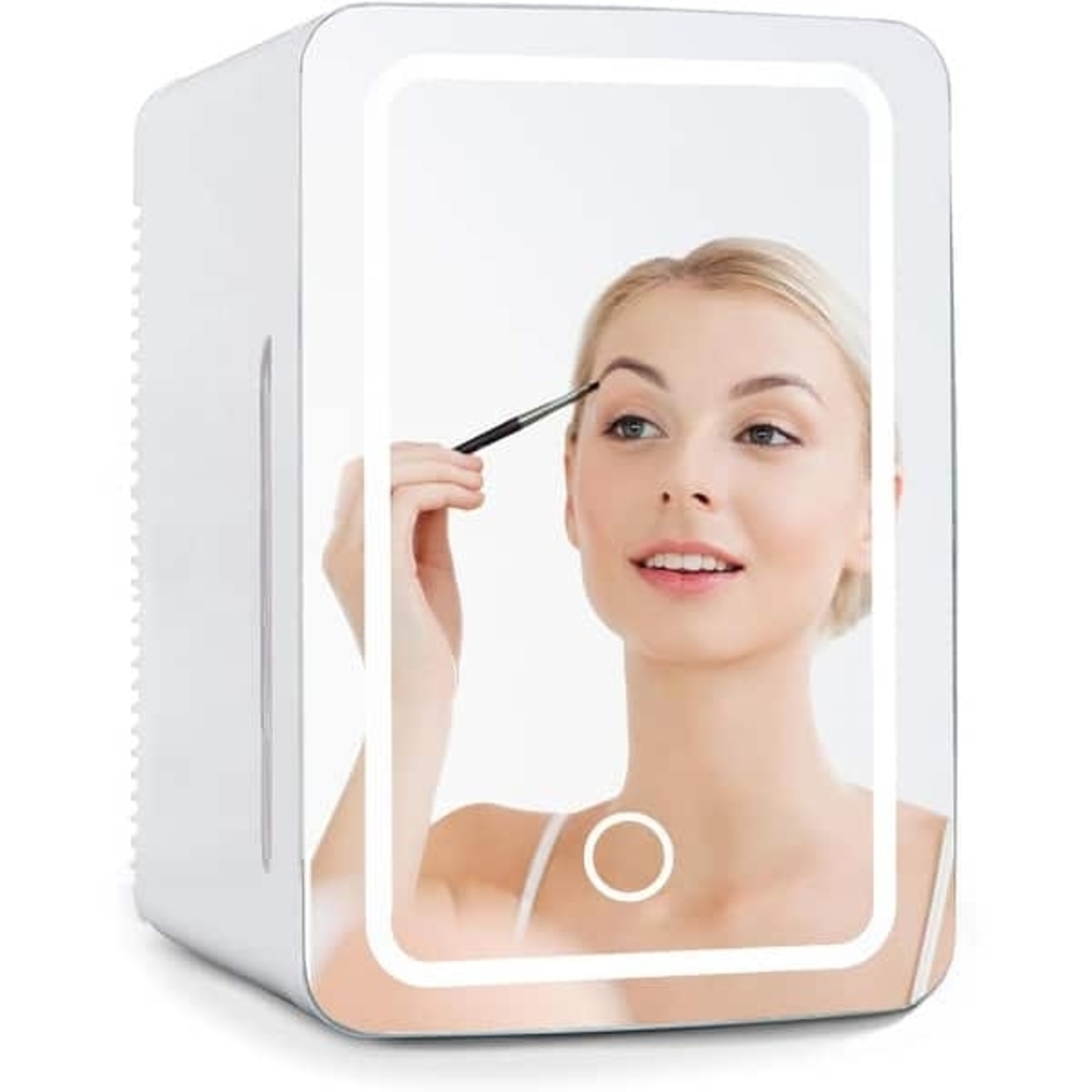 Mini-fridge/Illuminated Vanity Mirror with Touch Sensor